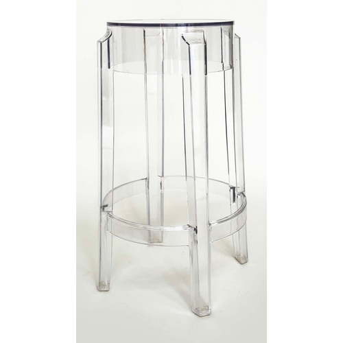 548 - KARTELL CHARLES GHOST STOOLS, a pair, by Philippe Starck, 66cm H x 42.5 cm diam. (2)