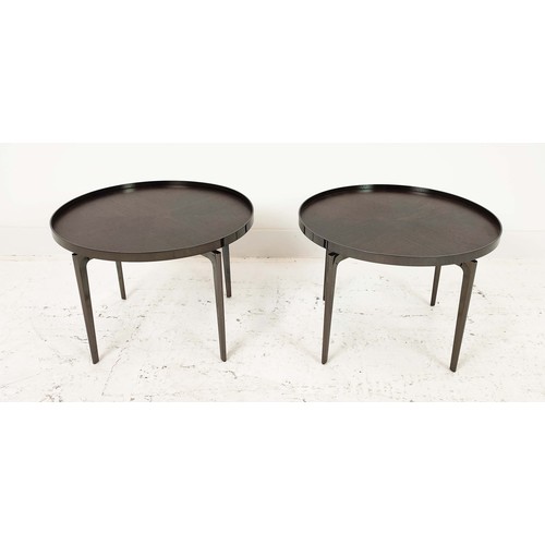 330 - SIDE TABLES, a pair, 1970s Italian style, circular tops, 54.5cm x 39cm. (2)