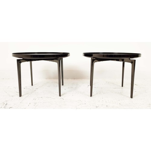 330 - SIDE TABLES, a pair, 1970s Italian style, circular tops, 54.5cm x 39cm. (2)