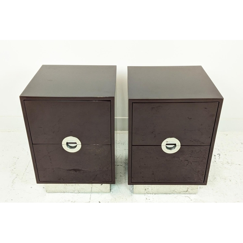 303 - TALISMAN BESPOKE SIDE CHESTS, a pair, 45cm x 45cm 65.5cm.