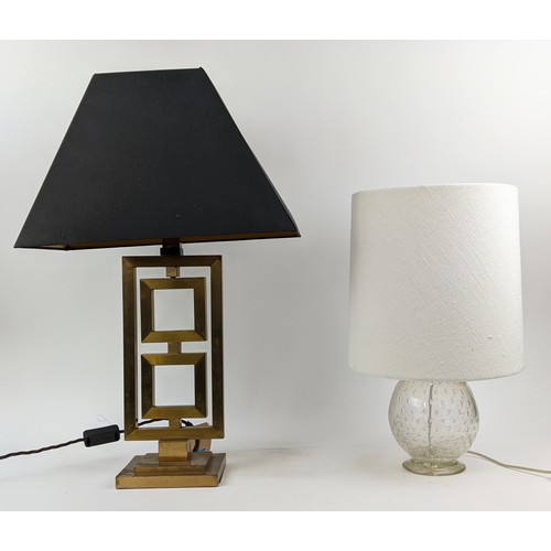 343 - TABLE LAMPS, two differing with shades, vintage 20th century, 69cm H at tallest. (2)