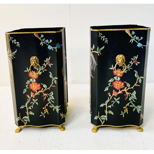 362 - STICK STANDS, a pair, Regency design, 50cm x 27cm x 28cm. (2)