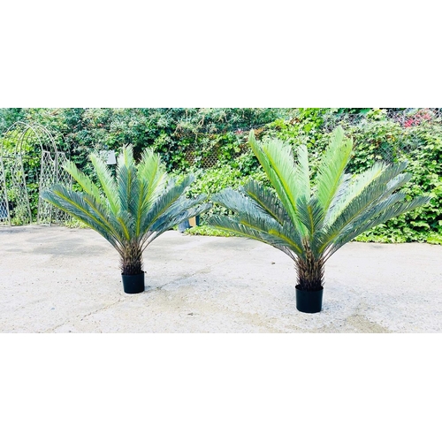 347 - FAUX FERN TREES, a pair, potted 110cm H. (2)