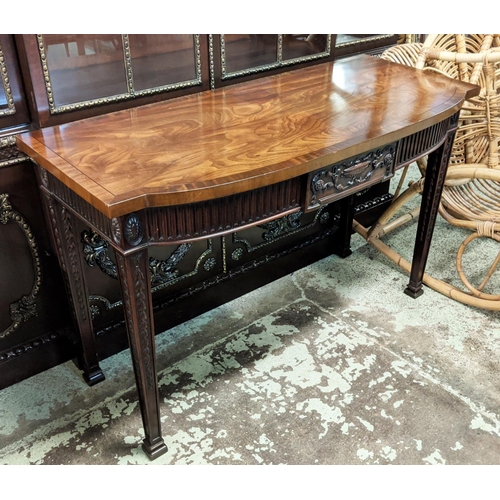 189 - SERVING TABLE, 137cm x 61cm x 89cm H, late 19th century George III style mahogany with two drawers.