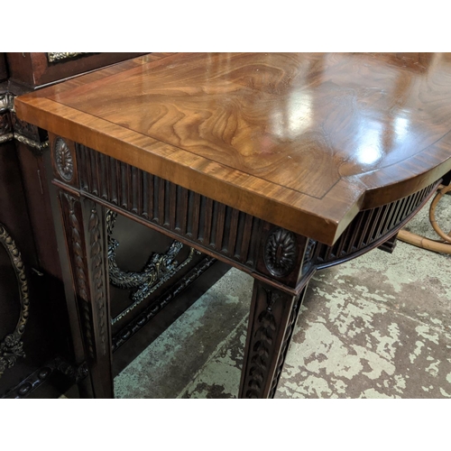 189 - SERVING TABLE, 137cm x 61cm x 89cm H, late 19th century George III style mahogany with two drawers.