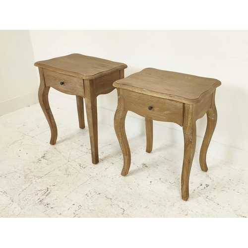 310 - SIDE TABLES, a pair, contemporary French Provincial style, with a draw to each, 50cm x 38cm x 61cm. ... 