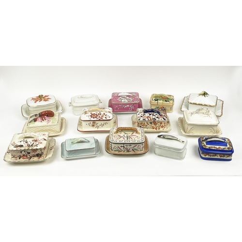 1 - SARDINE DISHES, a collection of fourteen, various designs and patterns. (14)