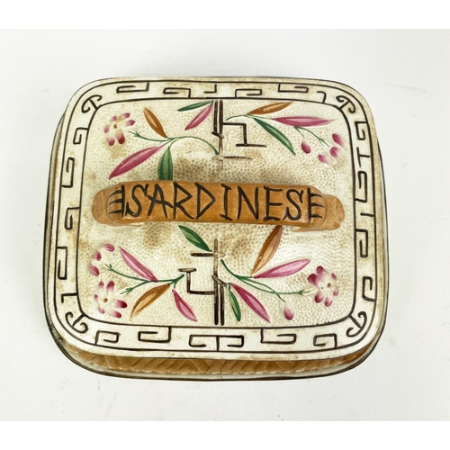 1 - SARDINE DISHES, a collection of fourteen, various designs and patterns. (14)