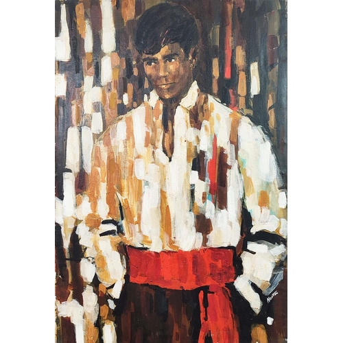 16 - NORTON (Mid 20th Century School), oil on canvas, of a young man, unframed, 91cm x 61cm.