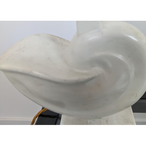 164 - TABLE LAMP, plaster Deco design shell/orecchiette style, 31cm H.