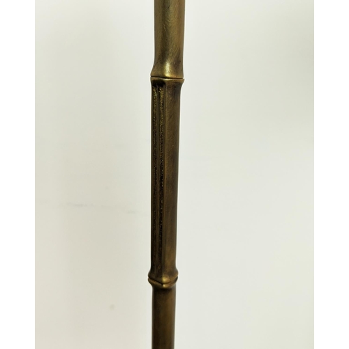 166 - FLOOR READING LAMPS, a pair, faux bamboo metal, attributed to Vaughan, each 119cm H. (2)