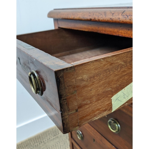 187 - PEDESTAL DESK, Victorian mahogany with a tooled inlaid green leather top over nine drawers, 140cm W ... 