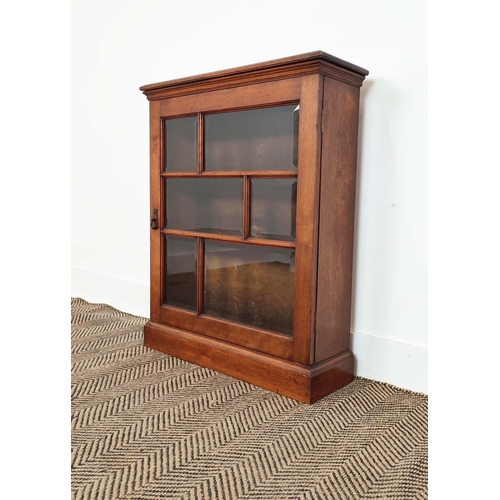 192 - DWARF BOOKCASE, late Victorian walnut with bevelled glazed panel door enclosing shelves, 81cm H x 66... 