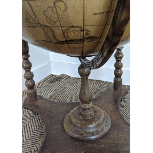 273 - GLOBE BAR, vintage, the top opening to reveal bottle stand, 113cm H x 74cm W.