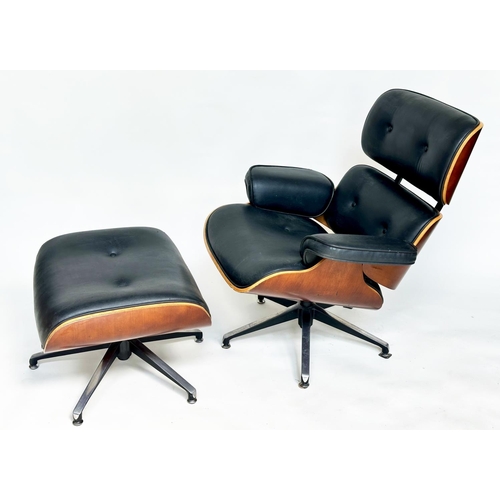 290 - LOUNGER AND OTTOMAN AFTER CHARLES AND RAY EAMES, 81cm W.