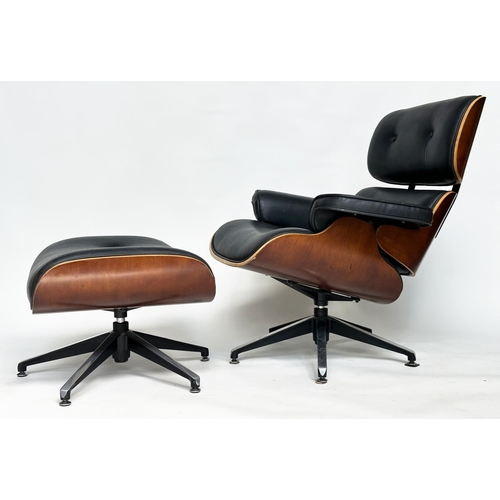 290 - LOUNGER AND OTTOMAN AFTER CHARLES AND RAY EAMES, 81cm W.