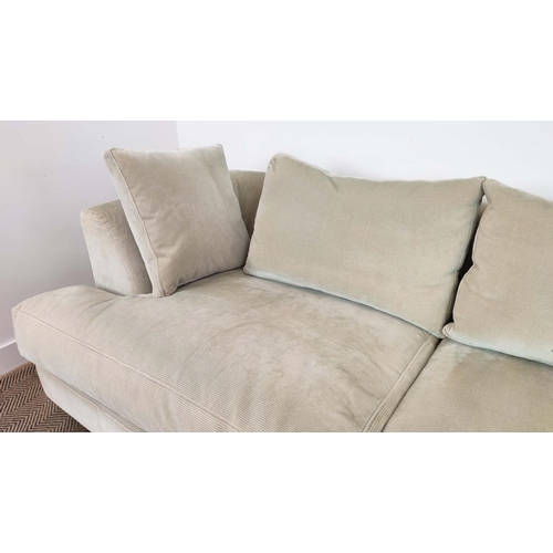 320 - SINCLAIR MATTHEWS SANTA BARBARA SOFA, light green upholstery, 214cm W x 72cm H x 110cm D.