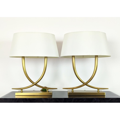 369 - R V ASTLEY ARIANA TABLE LAMP, and another unsigned, with shades, 58cm H approx. (2)