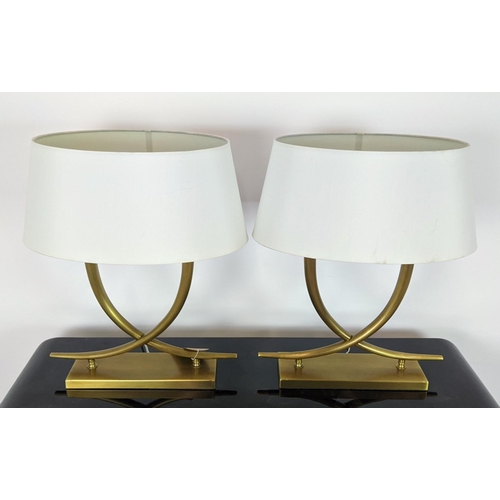 369 - R V ASTLEY ARIANA TABLE LAMP, and another unsigned, with shades, 58cm H approx. (2)