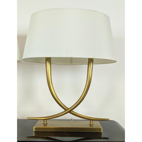 369 - R V ASTLEY ARIANA TABLE LAMP, and another unsigned, with shades, 58cm H approx. (2)