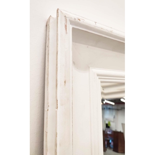 543 - WALL MIRROR, 189cm x 140cm, with a bevelled plate and white painted frame.