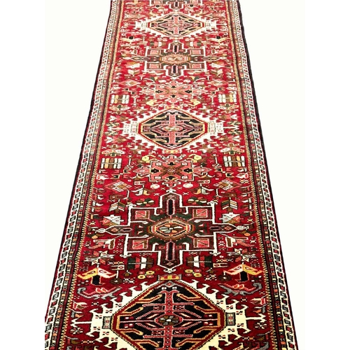 78 - PERSIAN KARAJA LONG RUNNER, 345cm x 80cm.