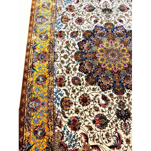 82 - FINE ISPHAHAN DESIGN BAMBOO SILK RUG, 225cm x 150cm.