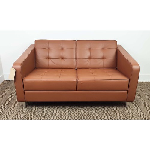 535 - DAVISON HIGHLY SOFA, 112.5cm W, tan leather.