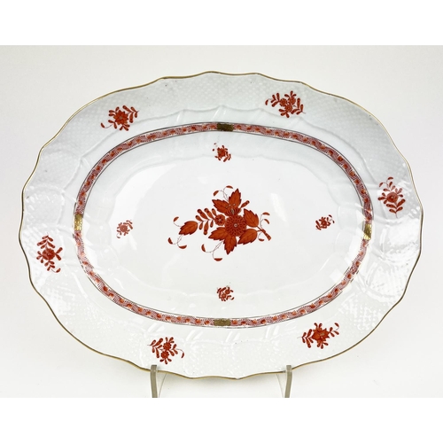 3 - HEREND 'APPONYI' CHINESE BOUQUET PORCELAIN PLATTER, a Richard Ginori 'Fiesole Impero' serving tray, ... 