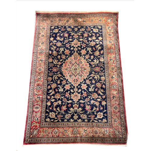 93A - PERSIAN SILK RUG, 151cm x 101cm.