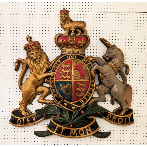 540 - ARMORIAL WALL RELIEF PLAQUE, 70cm x 77cm H, resin.