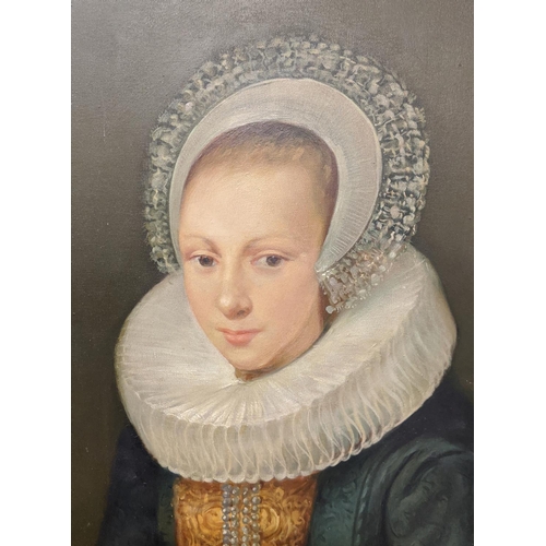 40 - 16TH CENTURY MANNER 'Mary Queen of Scots', full length portrait, 20th century reproduction oil on ca... 