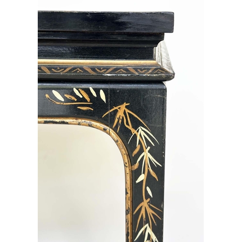 121 - LOW TABLE, early 20th century rectangular lacquered and gilt polychrome chinoiserie hand painted wit... 