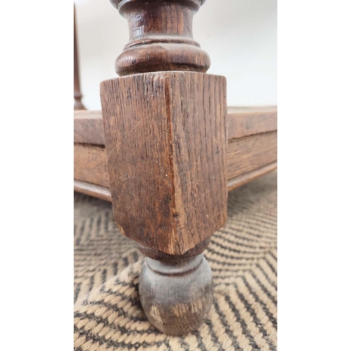 181 - REFECTORY TABLE, late 19th century French oak with pot board, 79cm H x 199cm x 64cm.