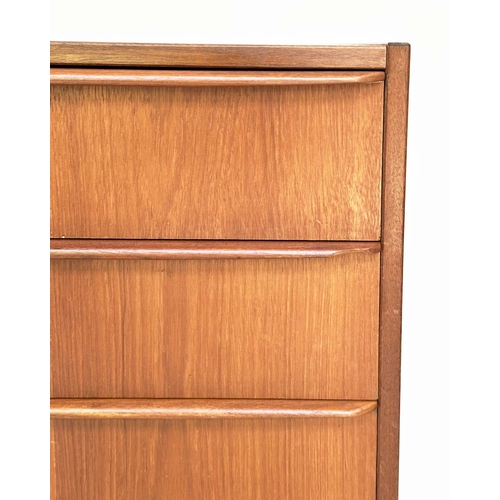 286 - DANISH CHEST, 1970s teak with six long drawers with integral handles, 78cm W x 40cm D x 81cm H.