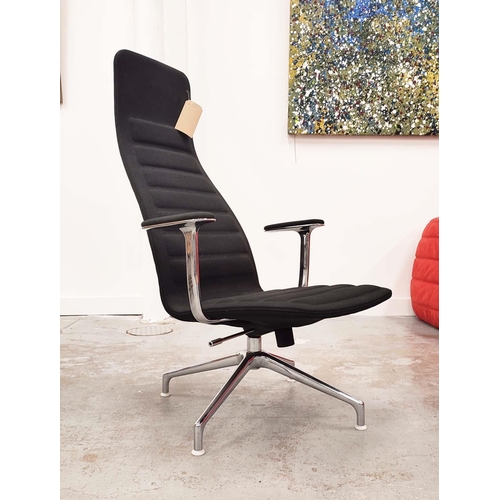 368 - CAPPELLINI LOTUS CHAIR, by Jasper Morrison, black fabric, 67cm W x 110cm H.