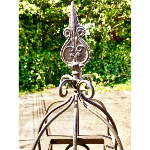 375 - ARCHITECTURAL GARDEN GATE, wrought metal, 136cm high x 144cm wide x 28cm deep