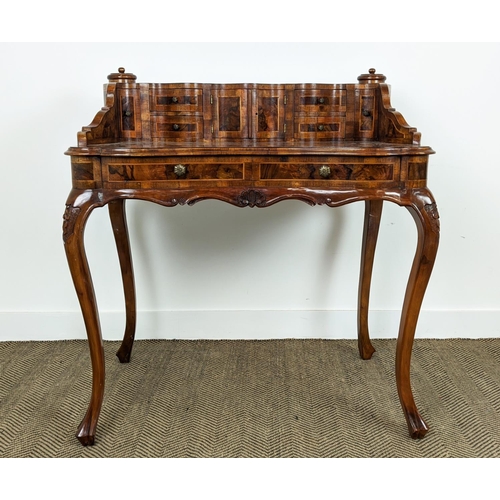 216 - DESK, 18th century style Italian olivewood containing eight drawers, two doors and paper holders, 10... 