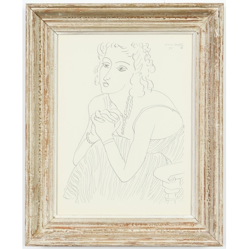 47 - HENRI MATISSE, seated young woman, P5, rare collotype, signed in the plate 1943, printed by Martin F... 