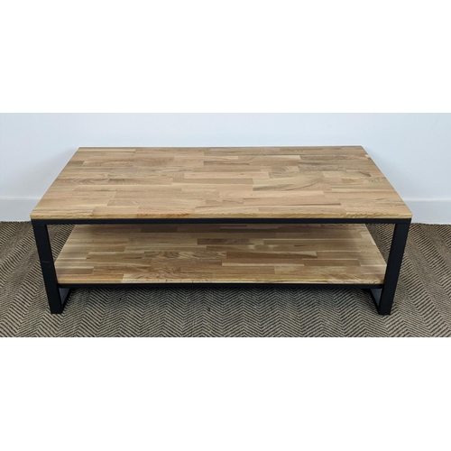 550 - LOW TABLE, contemporary Country House style, two tier, 120cm x 60cm x 40cm.