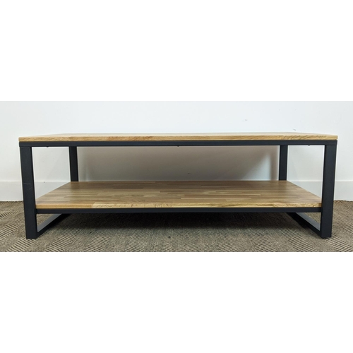 550 - LOW TABLE, contemporary Country House style, two tier, 120cm x 60cm x 40cm.