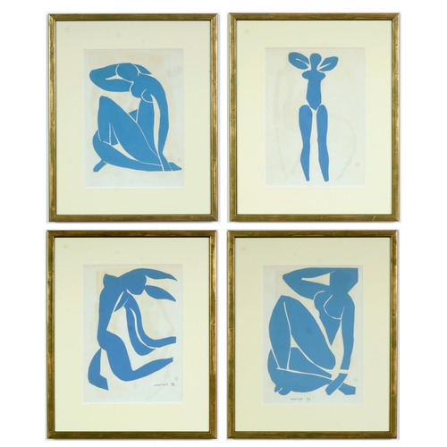 58 - HENRI MATISSE, blue nudes, a set of four lithographs, 1960, 33cm x 25cm each.