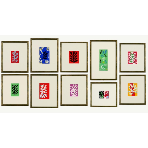 59 - HENRI MATISSE, a set of ten rare hand coloured pochoir, after the decoupage, edition 1000, published... 