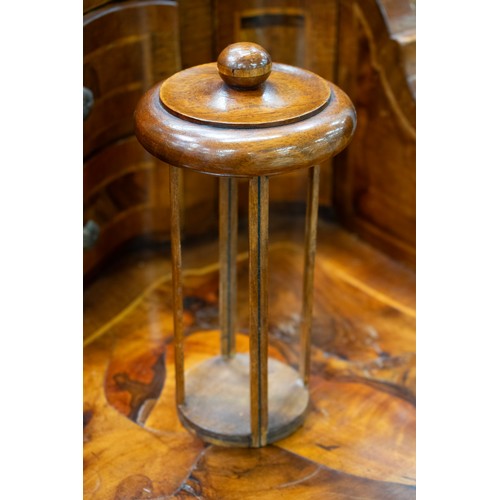 216 - DESK, 18th century style Italian olivewood containing eight drawers, two doors and paper holders, 10... 