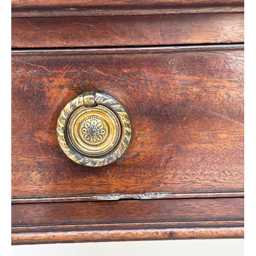 109 - WRITING TABLE, George III period mahogany with full width frieze drawer and square tapering supports... 