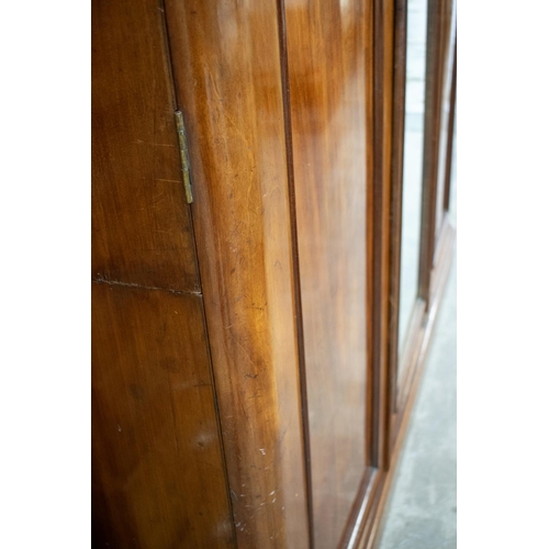 253 - WARDROBE, Victorian mahogany with mirrored door flanked by panel doors enclosing hanging rail and dr... 