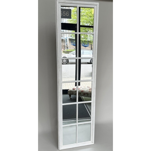 289 - 'WINDOW' MIRROR, white painted in the form of a window, 220cm H x 60cm W.