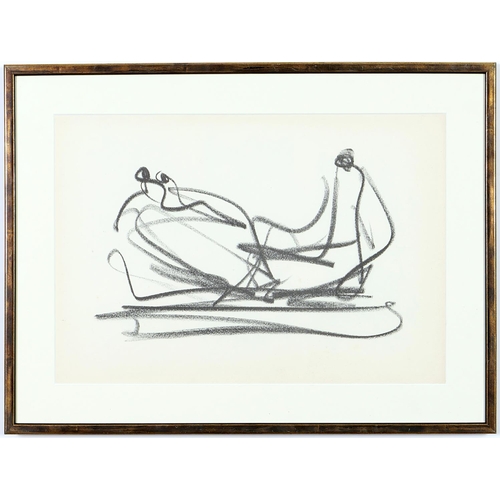 53 - HENRY MOORE, a pair of off set lithographs from the 1954 edition, 30.5cm x 45cm.