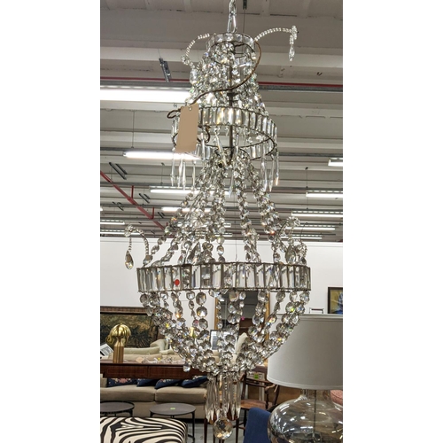 169 - CHANDELIER, of large proportions, with tiers, 120cm H.