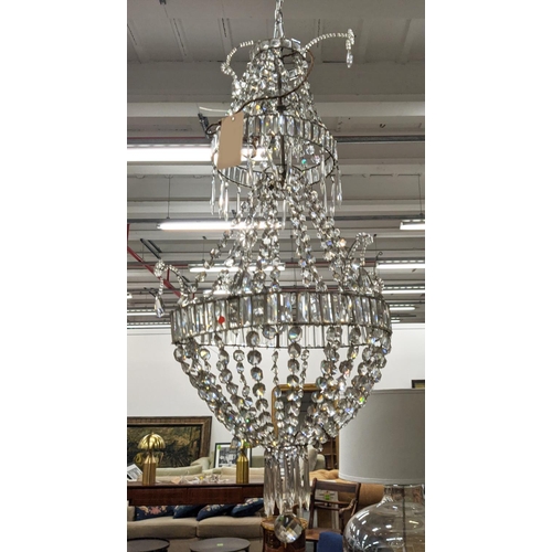 169 - CHANDELIER, of large proportions, with tiers, 120cm H.